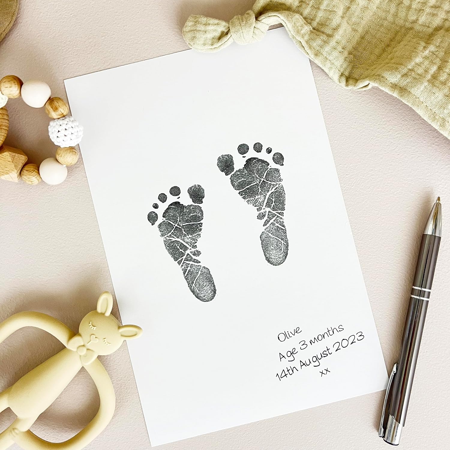 Hello Baby Inkless Hand & Footprint Kit Mess Free NO Ink 2 A5 Papers Upto 8 Prints-2