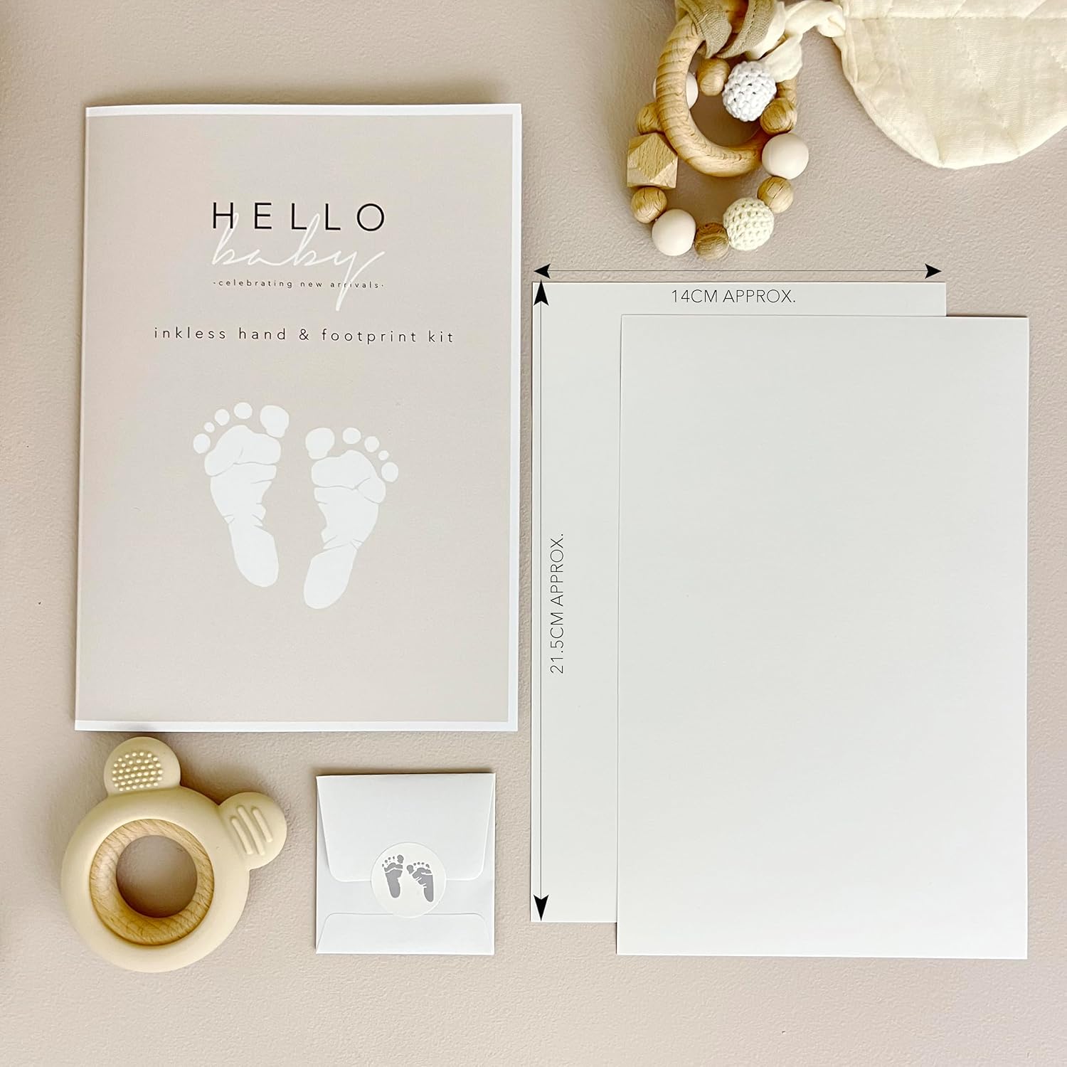 Hello Baby Inkless Hand & Footprint Kit Mess Free NO Ink 2 A5 Papers Upto 8 Prints-3