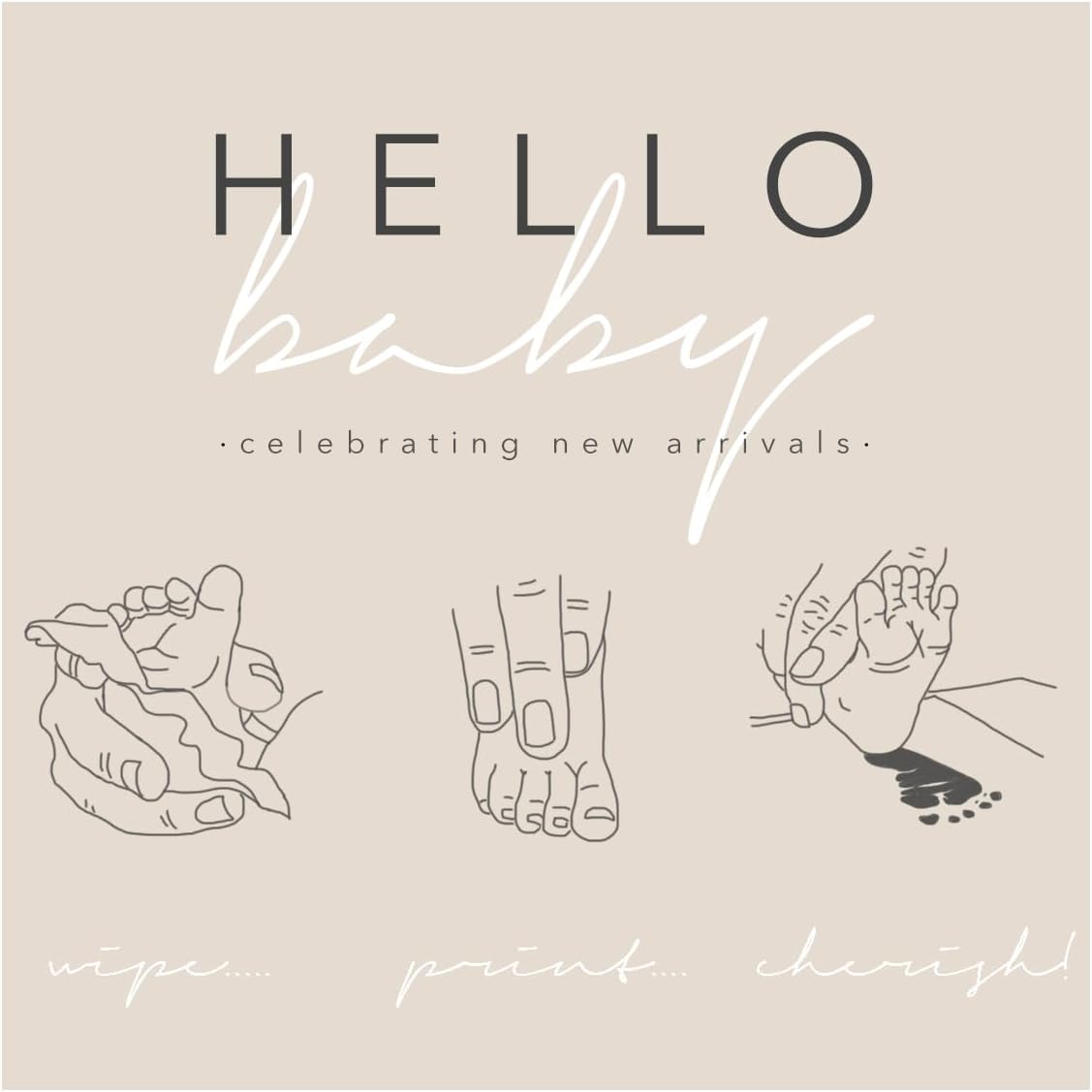 Hello Baby Inkless Hand & Footprint Kit Mess Free NO Ink 2 A5 Papers Upto 8 Prints-4