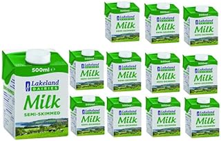 Lakeland Dairies Semi-Skimmed Milk | 12 Pack of 500ml | Long Life | Delicious & High in Protein