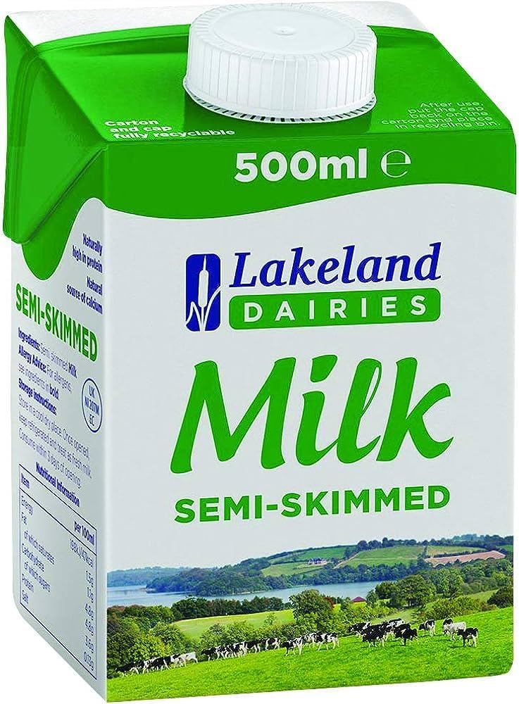 Lakeland Dairies Semi-Skimmed Milk | 12 Pack of 500ml | Long Life | Delicious & High in Protein-0