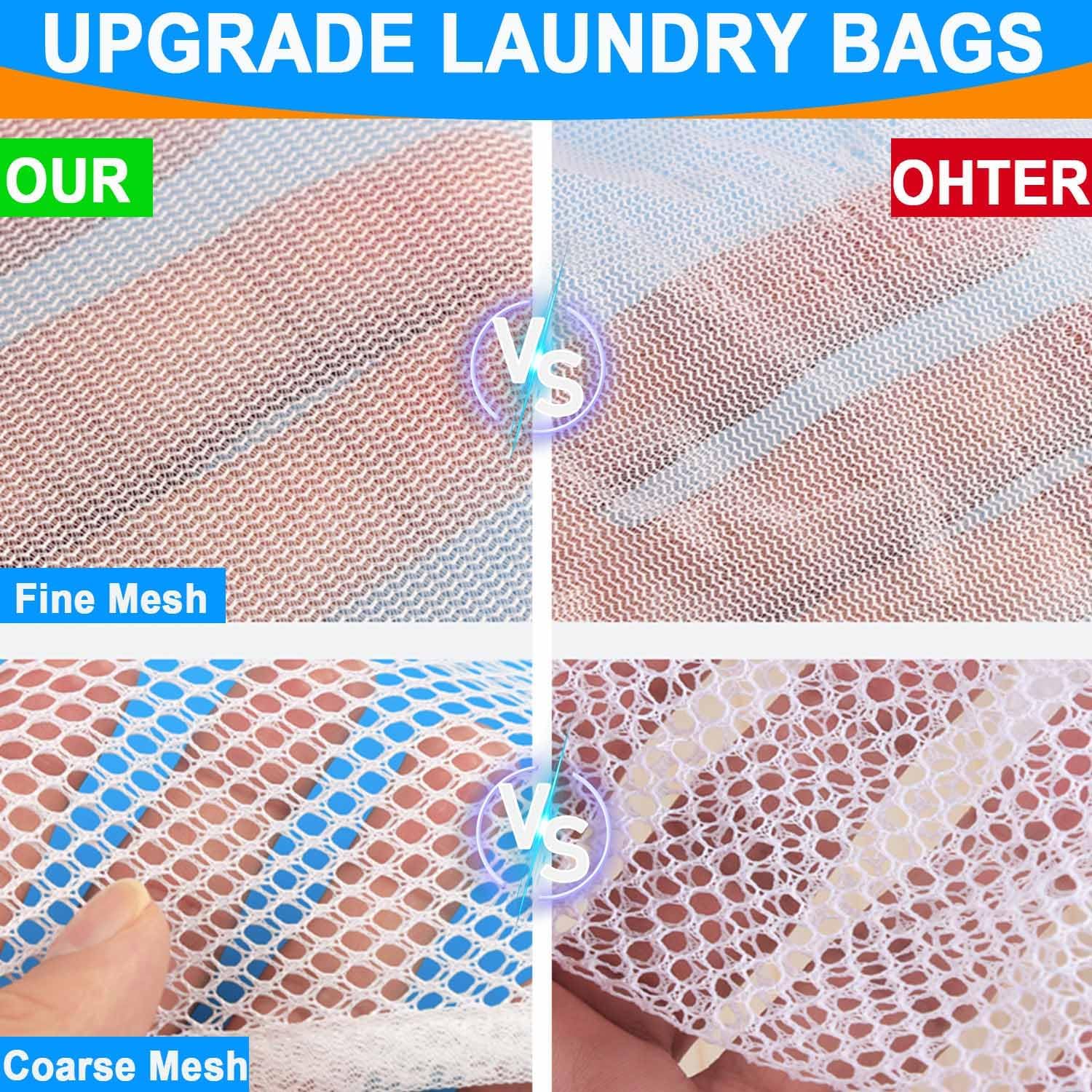 Mesh Laundry Bags, 3Pack Washing Machine Wash Bags, Reusable and Durable Mesh Wash Bags for Delicates Blouse, Hosiery, Underwear, Bra, Lingerie Baby Clothes-2