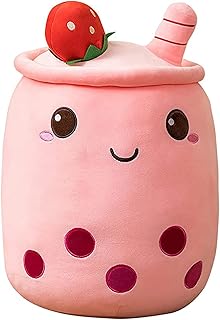 BoBa Plushie, Bubble Tea Plushi, Fruit Plush Pillow Ice Cream Plush Pillow Cushion Stuffed Animal Pillow Skin-friendly Comfortable Cushion Cuddle Hugging Pillow, Fluffy Toy Pillow Milk Tea Cushion