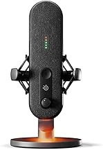 SteelSeries Alias USB Mic for PC — 3x Bigger Capsule for Gaming, Streaming and Podcasting — Sonar for Streamers Audio Software — AI Noise Cancelling — LED Mute & Level Monitoring — Shock Mount - Black