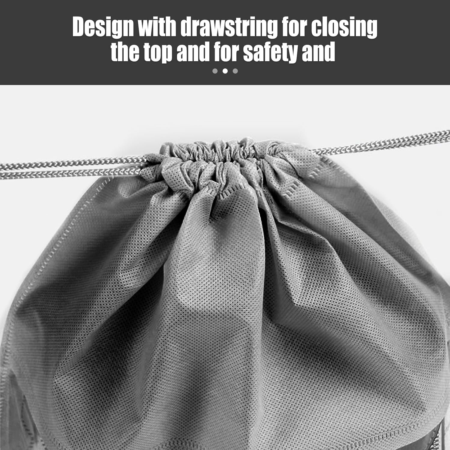 15Pcs Dust Bags for Handbags, 35cm Non-Woven Fabric Dustproof Drawstring Breathable Bag Clear Window Dust Cover Storage Bags Handbag Storage Organizer (Grey)-5