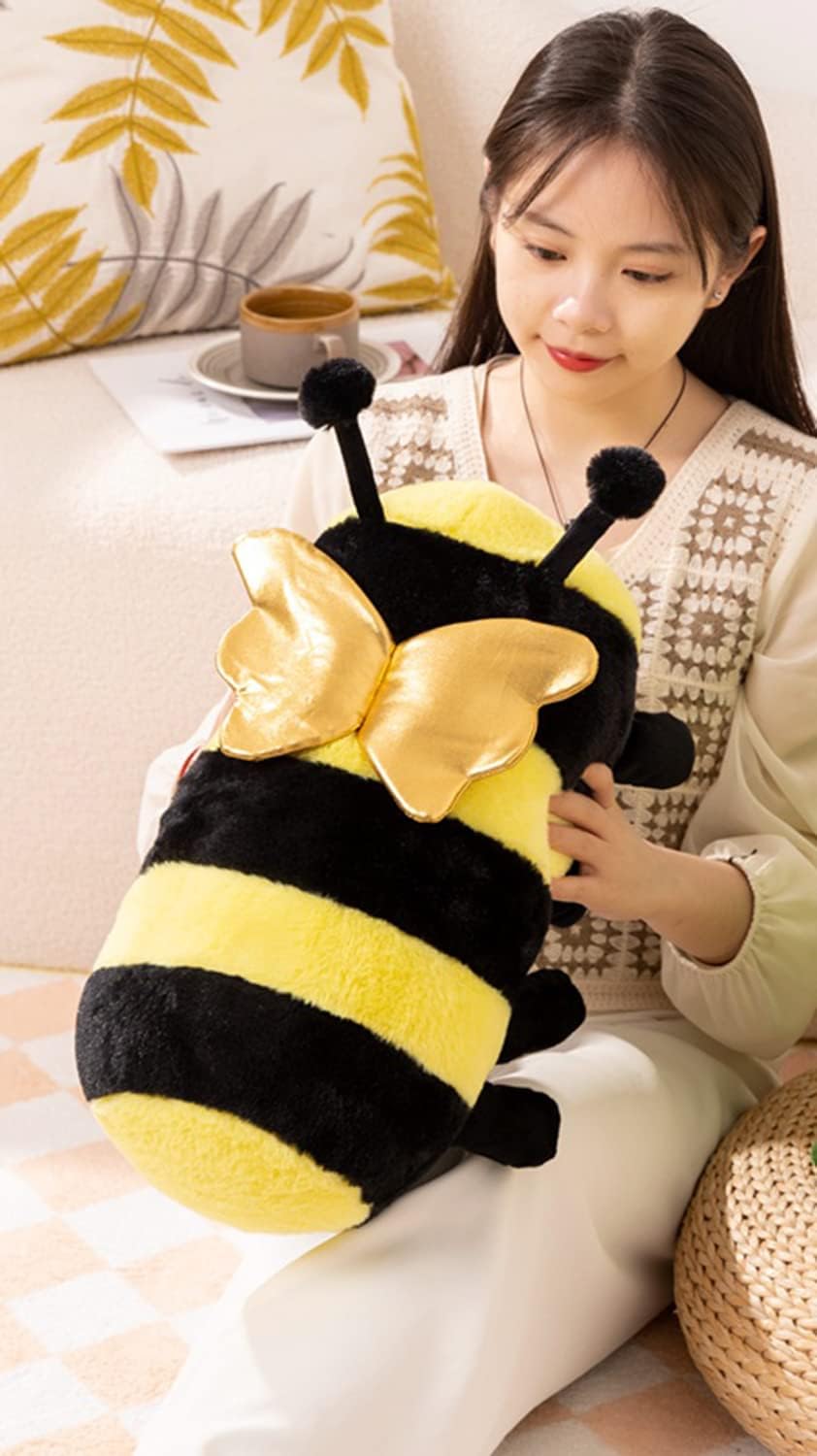 TONGSONG Cute Bumble bee Stuffed Animals Honey bee Plush Doll Yellow Bee Toys for Kids Plushies Bumblebee Stuffed Hugging Honeybee Pillow Throw Gift for Kids or Lovers (30cm)-1