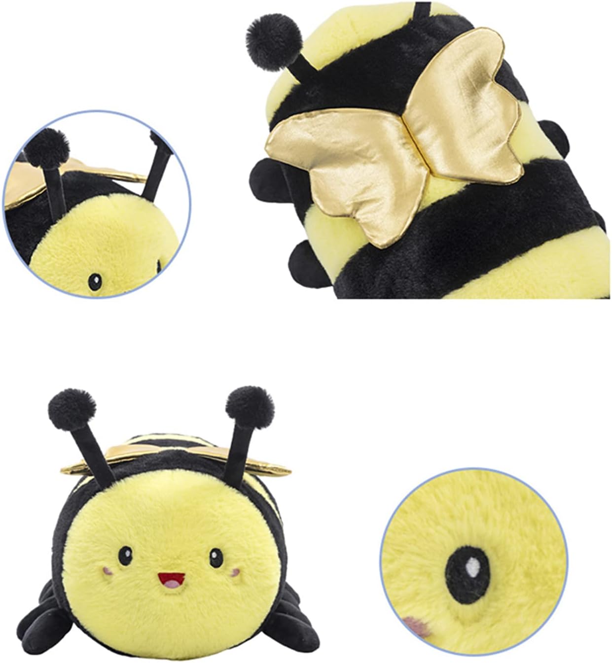 TONGSONG Cute Bumble bee Stuffed Animals Honey bee Plush Doll Yellow Bee Toys for Kids Plushies Bumblebee Stuffed Hugging Honeybee Pillow Throw Gift for Kids or Lovers (30cm)-5