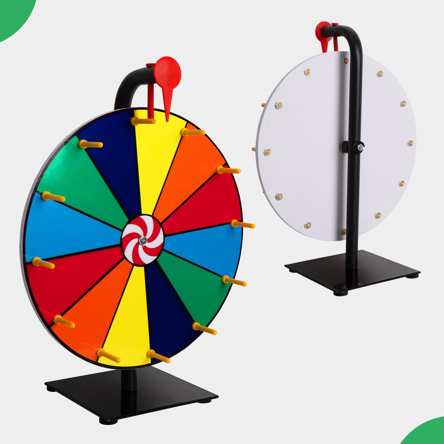 Tcatec 12 Inch Spinning Prize Wheel 12 Slots Heavy Duty Tabletop Roulette Spinner with Dry Erase Markers and Eraser, Fortune Spinning the Wheel for Carnival, Trade Show, Spinning Game Party Pub-5