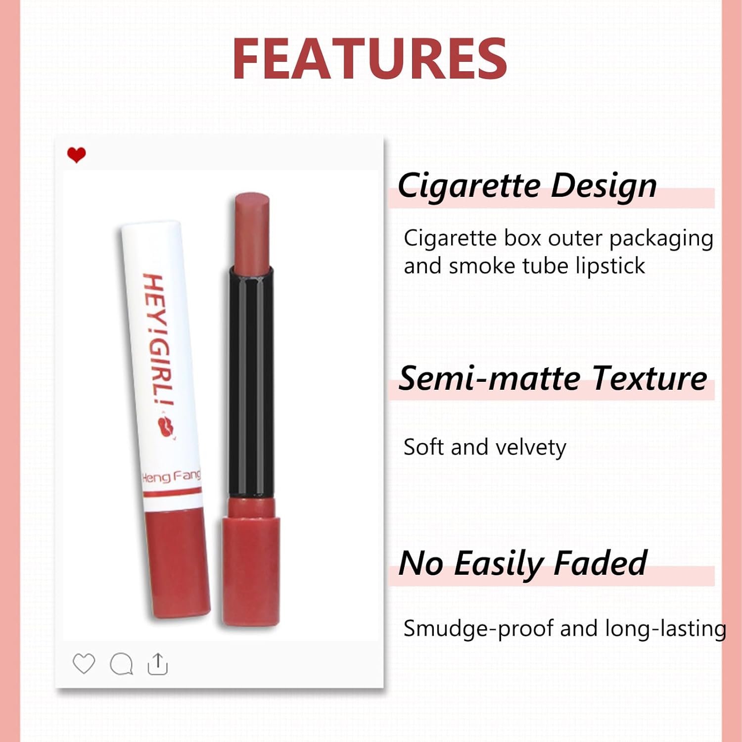 Lipstick Sets, Semi-matte Long Lasting Lipstick Moisturizing Lip Stick, 4 Pcs Red Pink Smoke Tube Highly Pigmented Smooth Lipsticks No Easily Fade Lipsticks For Women & Girls-1