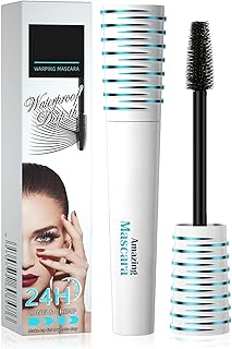 Big Lash Volume Mascara,Long Lasting Waterproof Mascara,Fibre Mascara,Lash Effect Mascara - Volumising Formula, Smudge Proof Long Lasting Tubing 4D Silk Fiber Vegan Mascara