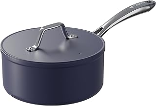 Ciarra Beyond Cookware Nonstick Saute Pan with Lid, Non Toxic Deep Sauce Pan 20cm PTFE&PFOA Free, Oven Safe, Compatible with All Stovetops, Blue