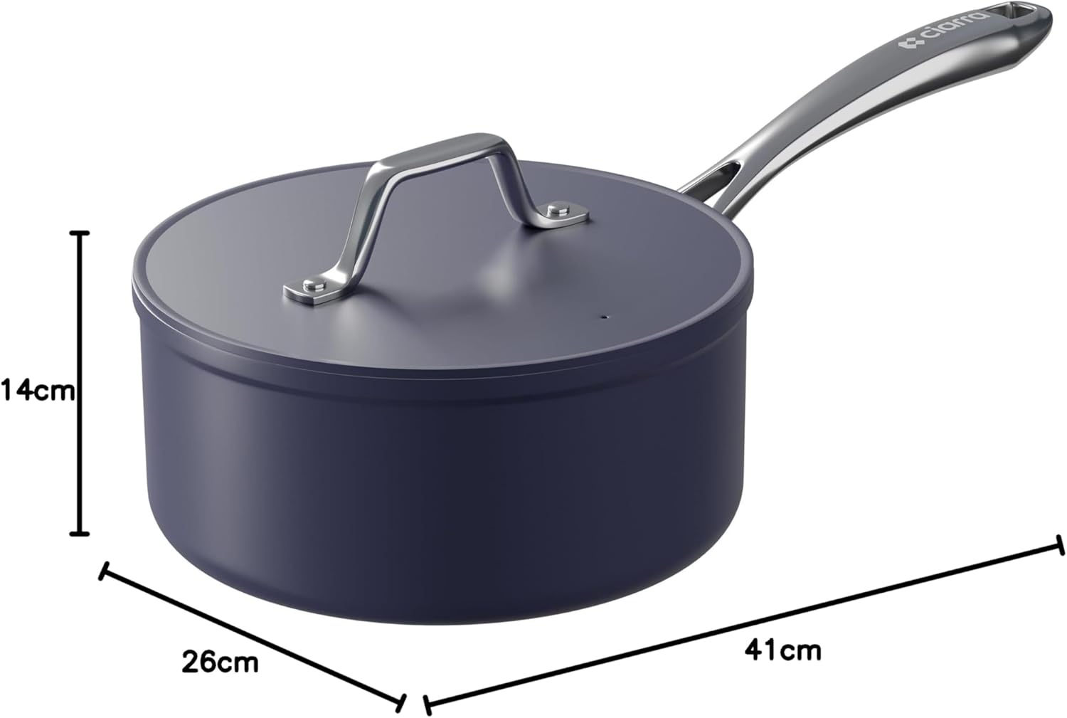 Ciarra Beyond Cookware Nonstick Saute Pan with Lid, Non Toxic Deep Sauce Pan 20cm PTFE&PFOA Free, Oven Safe, Compatible with All Stovetops, Blue-9