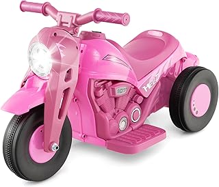 Maxmass Kids Electric Motorbike, 6V Battery Powered Motorcycle with Bubble Maker, LED Headlights, Music, Forward/Stop/Reverse Function, 3 Wheels, Children Ride on Motor Bike for Boys Girls (Pink)