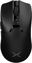 DeLUX M800Ultra Wireless Gaming Mouse, 55g Lightweight, Nordic 52840 MCU, 1000Hz Polling Rate, PAW3395 Sensor 26000DPI, Up to 120 Hrs Battery Life, Tri-Mode, Huano Switches (Black - 600mAh)