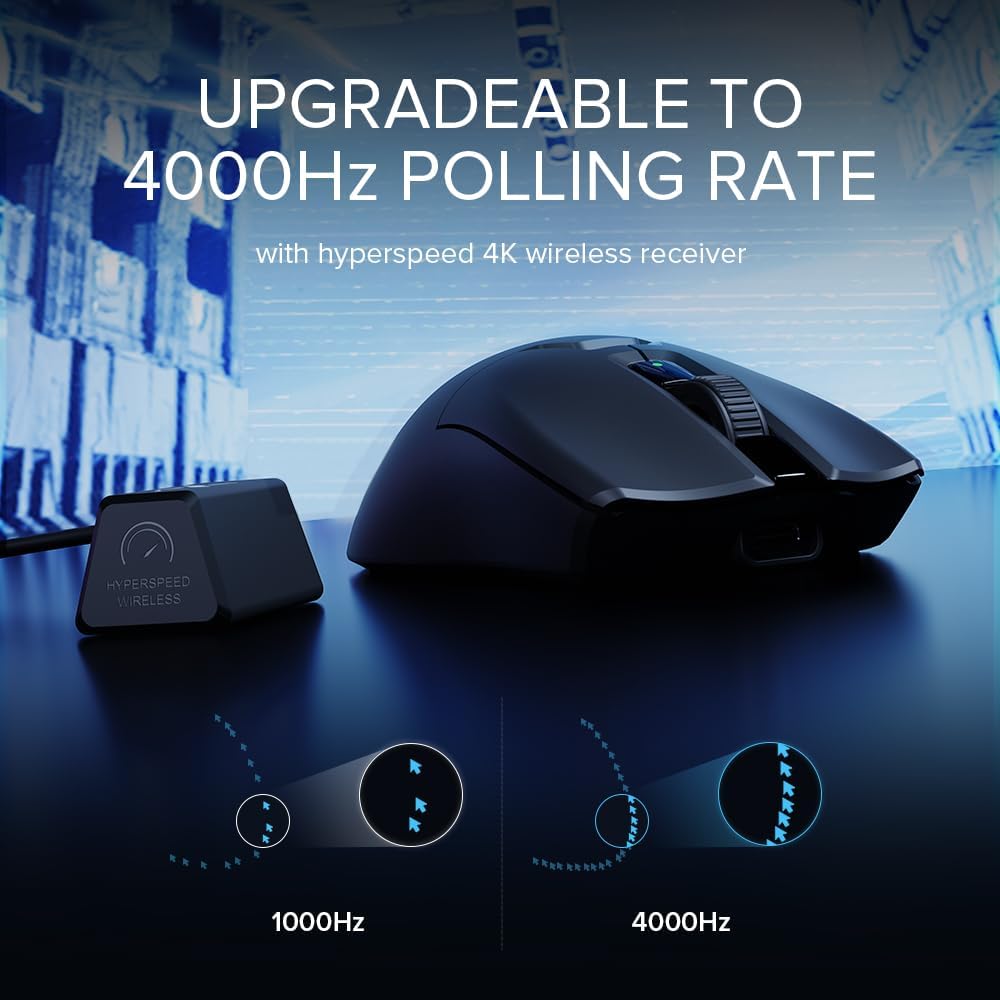 DeLUX M800Ultra Wireless Gaming Mouse, 55g Lightweight, Nordic 52840 MCU, 1000Hz Polling Rate, PAW3395 Sensor 26000DPI, Up to 120 Hrs Battery Life, Tri-Mode, Huano Switches (Black - 600mAh)-6