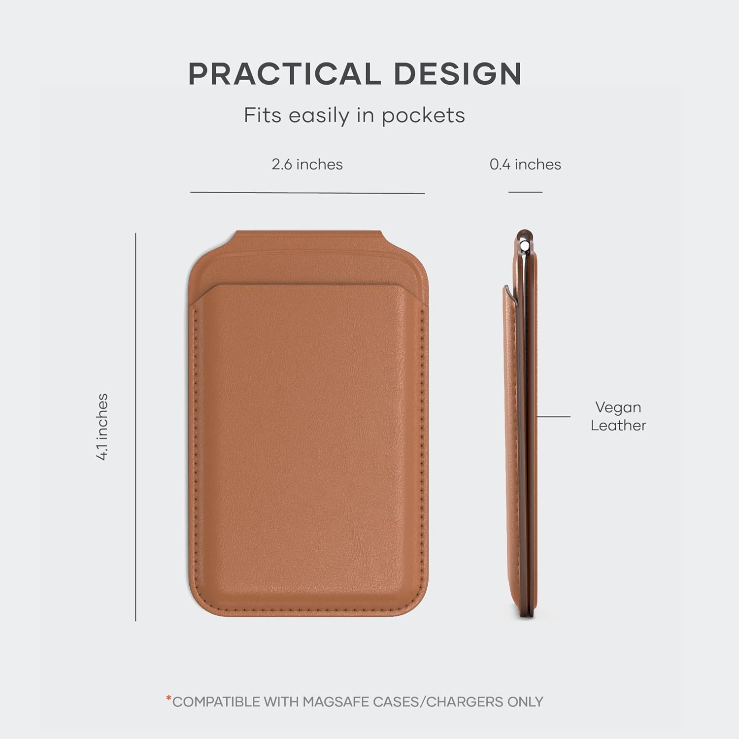 Satechi Magnetic Magsafe Wallet and Double Flap Stand, iPhone Wallet with 4 Card Slots, Front Flap NFC Pass Through for iPhone 15, iPhone 14, iPhone 13, iPhone 12 - Vegan Leather, Orange-5