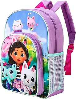 Gabby's Dollhouse Kids Childrens Premium Backpack School Rucksack Travel Bag Boys Girls with side mesh pocket and front zipped pocket