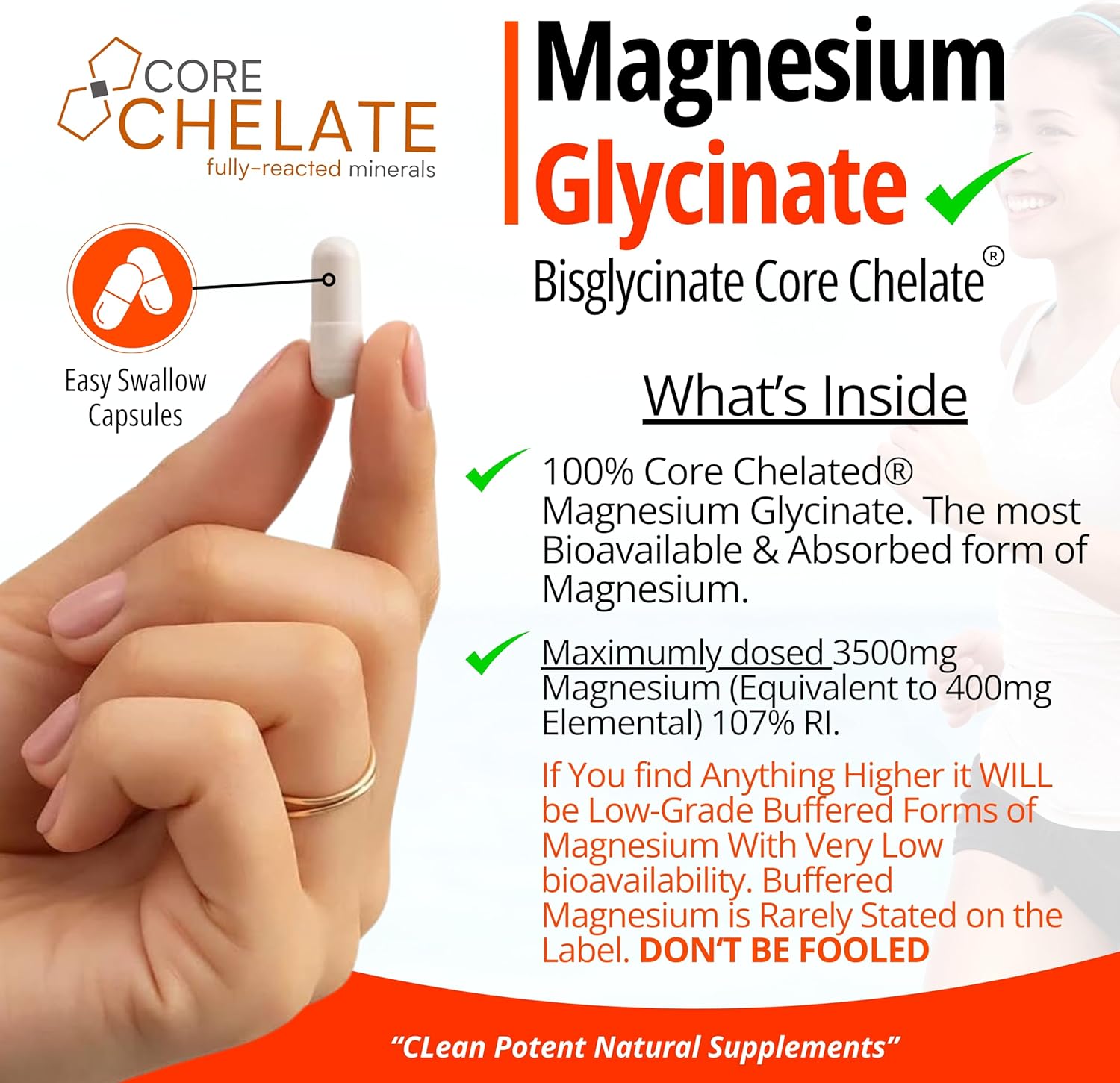 CLN Labs Magnesium Glycinate (Bisglycinate) - 3500mg (400mg Elemental) | 120 High Strength Capsules | Highly Bioavailable Chelated Magnesium Supplement | 1-2 Months Supply | Made in UK - GMP Certified-2