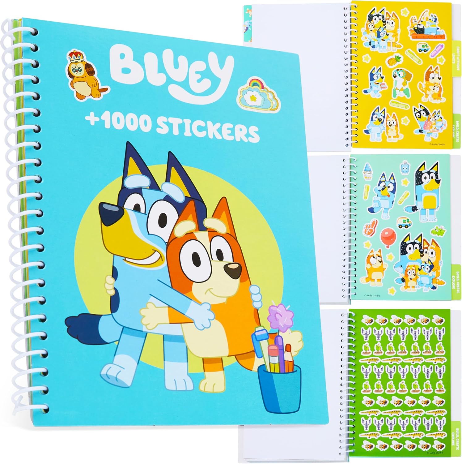 Bluey Sticker Book for Kids with 28 Sticker Sheets Over 1000 Stickers for Scrapbooking Art Activity Set Gifts for Kids-0