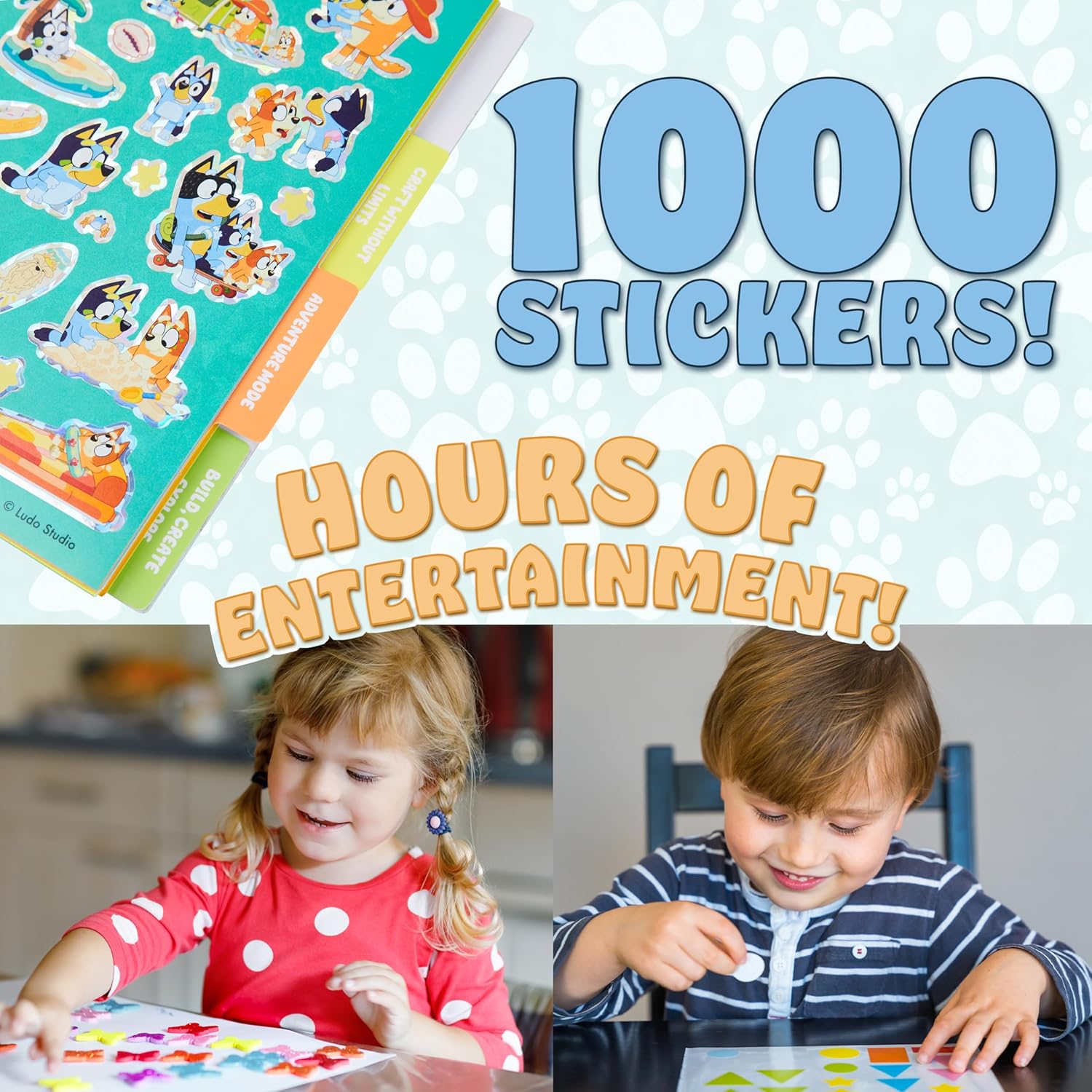 Bluey Sticker Book for Kids with 28 Sticker Sheets Over 1000 Stickers for Scrapbooking Art Activity Set Gifts for Kids-2