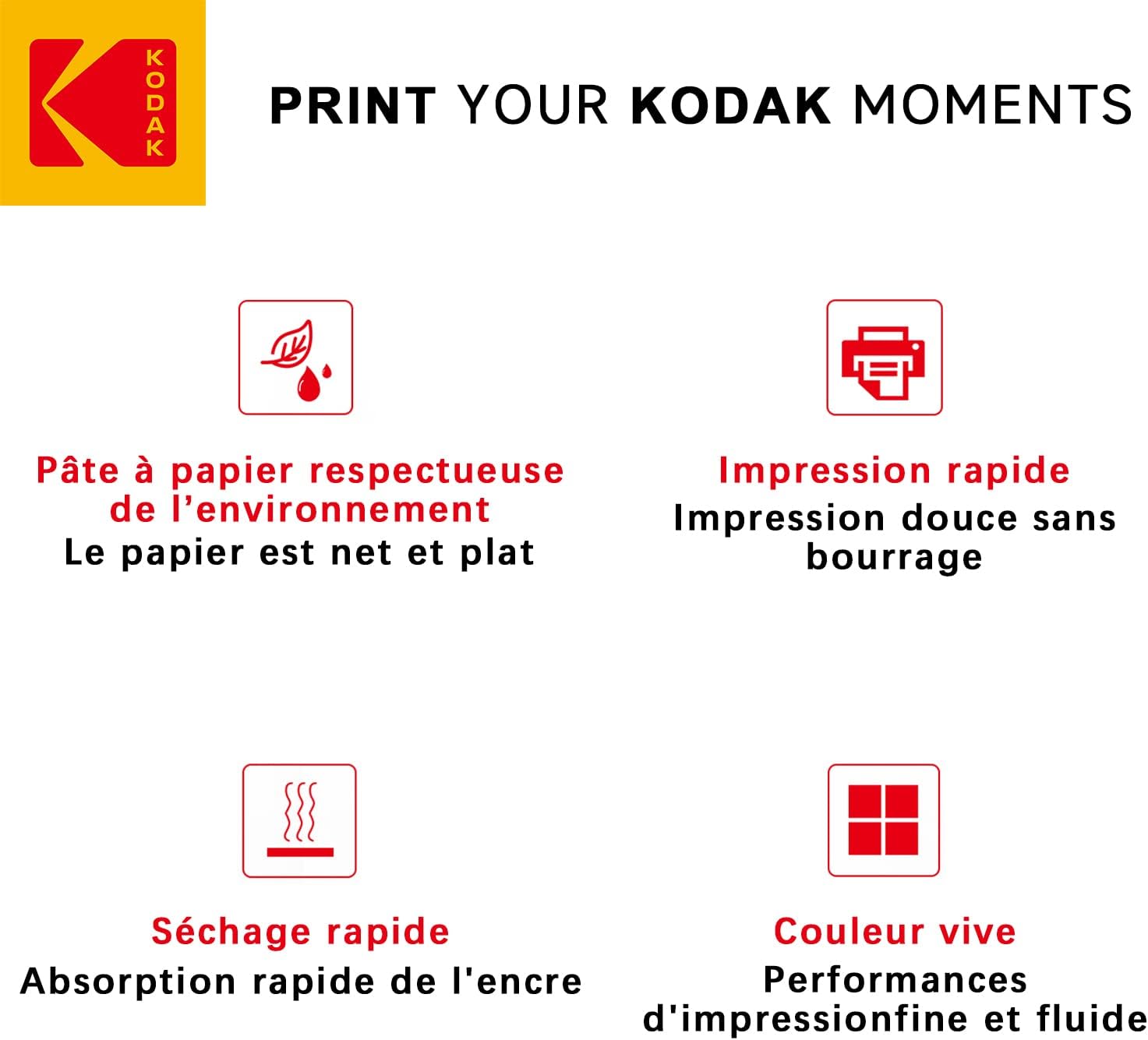 KODAK Instant Photo Papers - Pack of 25 Sheets of Photo Paper - Format 21 x 29.7 cm (A4) - Glossy Finish - 180 GSM - Compatible with Inkjet Printers "-3