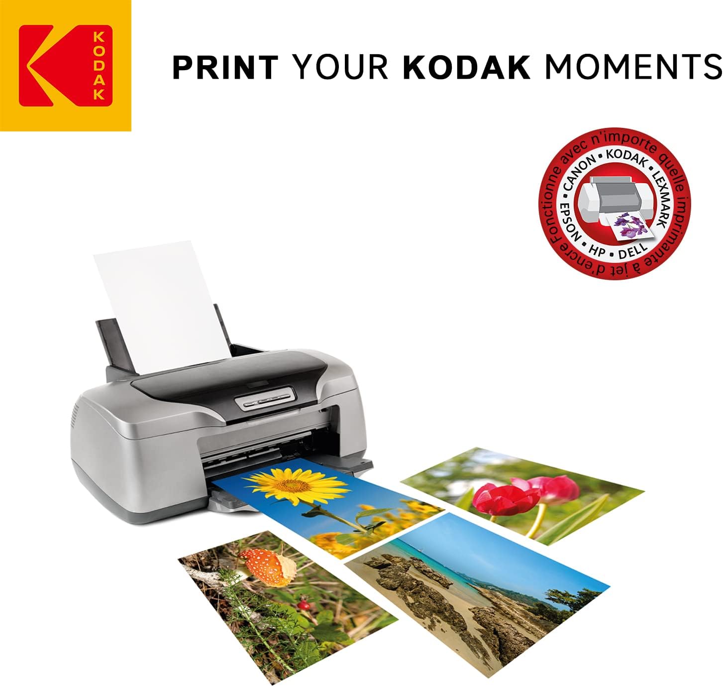 KODAK Instant Photo Papers - Pack of 25 Sheets of Photo Paper - Format 21 x 29.7 cm (A4) - Glossy Finish - 180 GSM - Compatible with Inkjet Printers "-5