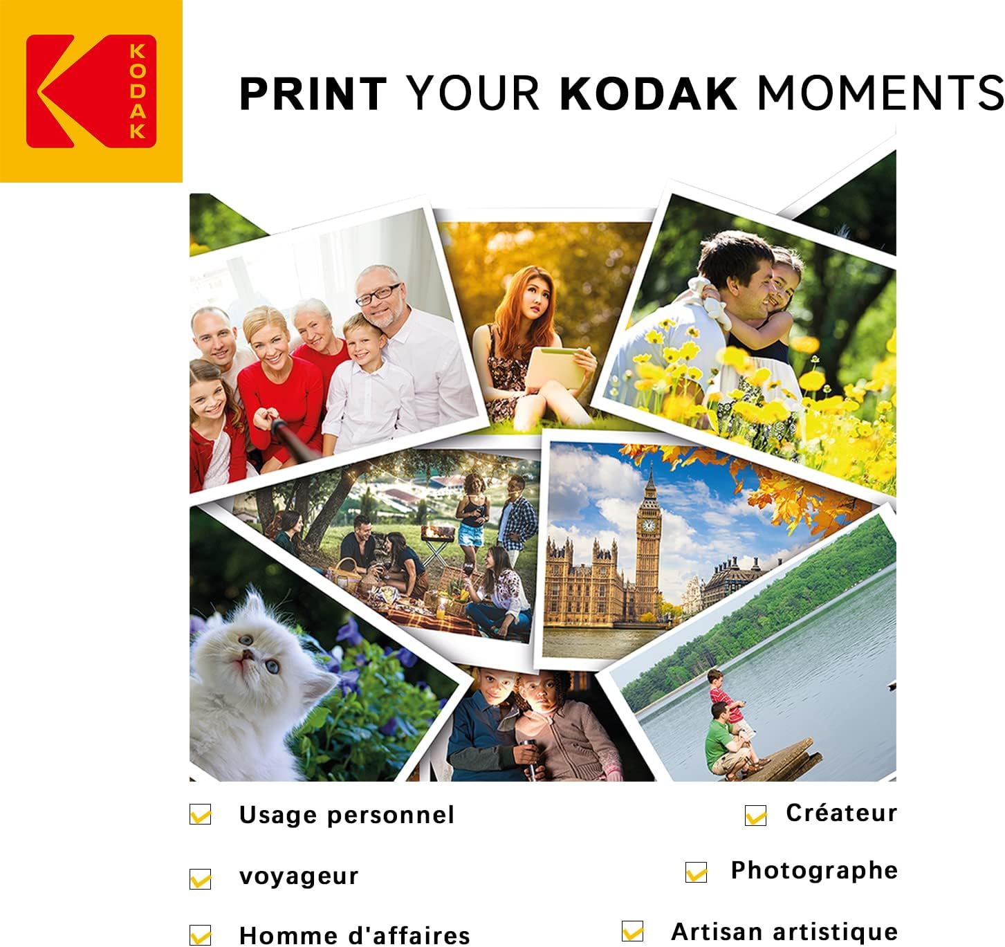 KODAK Instant Photo Papers - Pack of 25 Sheets of Photo Paper - Format 21 x 29.7 cm (A4) - Glossy Finish - 180 GSM - Compatible with Inkjet Printers "-6