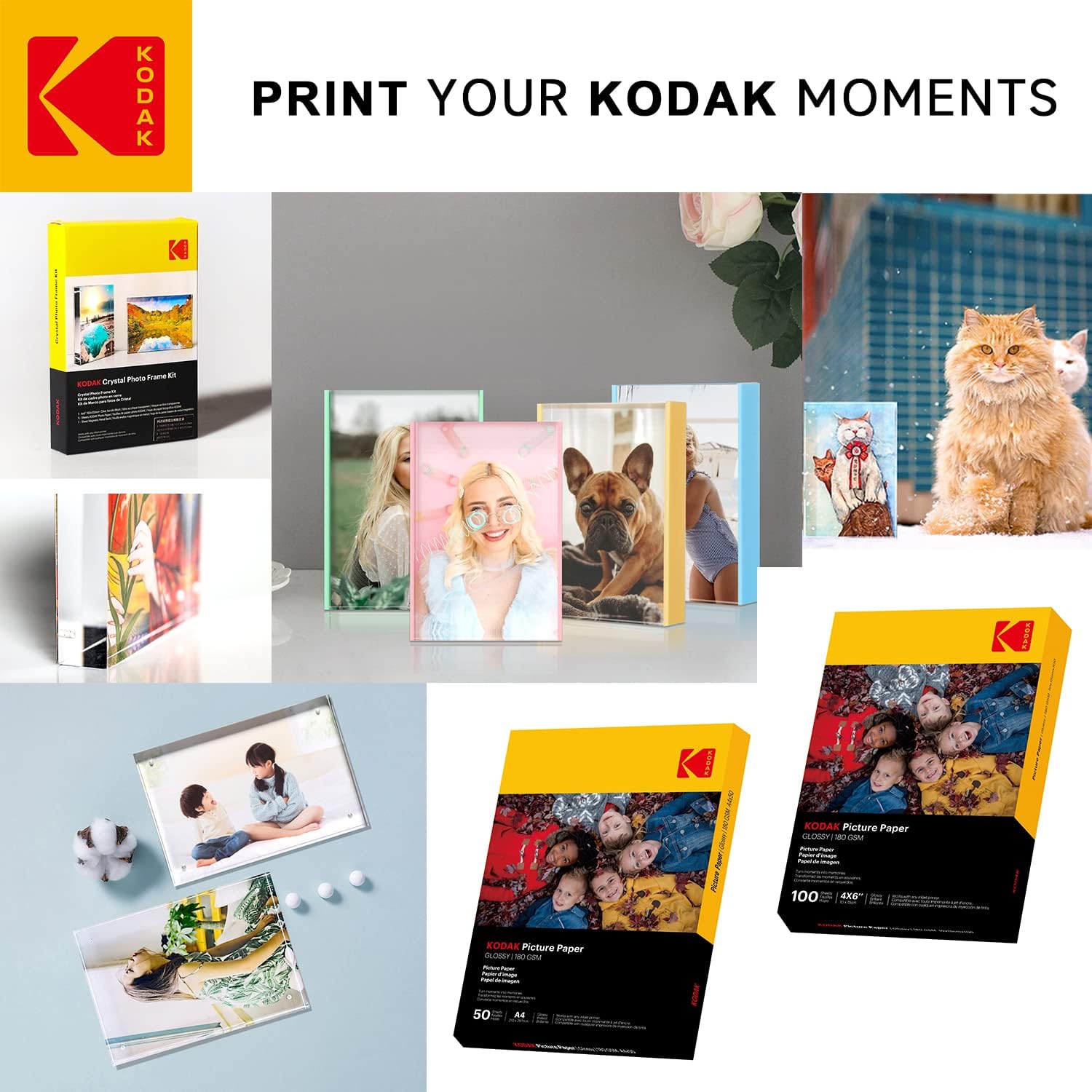 KODAK Instant Photo Papers - Pack of 25 Sheets of Photo Paper - Format 21 x 29.7 cm (A4) - Glossy Finish - 180 GSM - Compatible with Inkjet Printers "-8