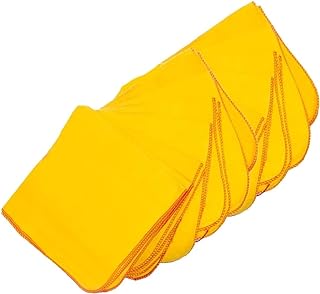 Yellow Dusters (10 Pcs) Feather Duster Cotton Dusting Cloths 30 x 28 CM Lint Free Thick & Soft Washable Reusable Multi Surface Cleaner Ideal for Wood Cleaning Window Kitchen Duster Towel & Car Duster