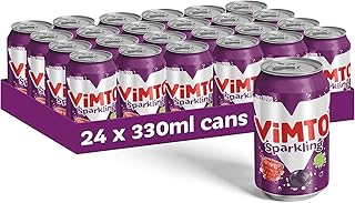 Vimto Fruity Soft Drink Blackcurrant, Grape, Raspberry 24 x 330ml Cans (Original)