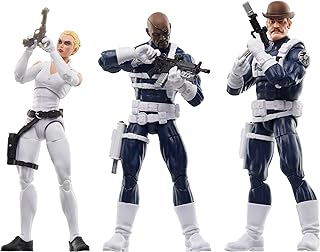 Marvel Legends Series S.H.I.E.L.D. Nick Fury Jr., Sharon Carter, and Dum Dum Dugan Action Figures