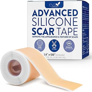 Soft, Medical Grade Silicone Tape For Scars (1.6” x 120”) - Reduce The Appearance Of Surgical, C Section, Hypertrophy, Keloid Scars, & Acne Scars - Silicone Scar Tape For Surgical Scars, Silicone Scar