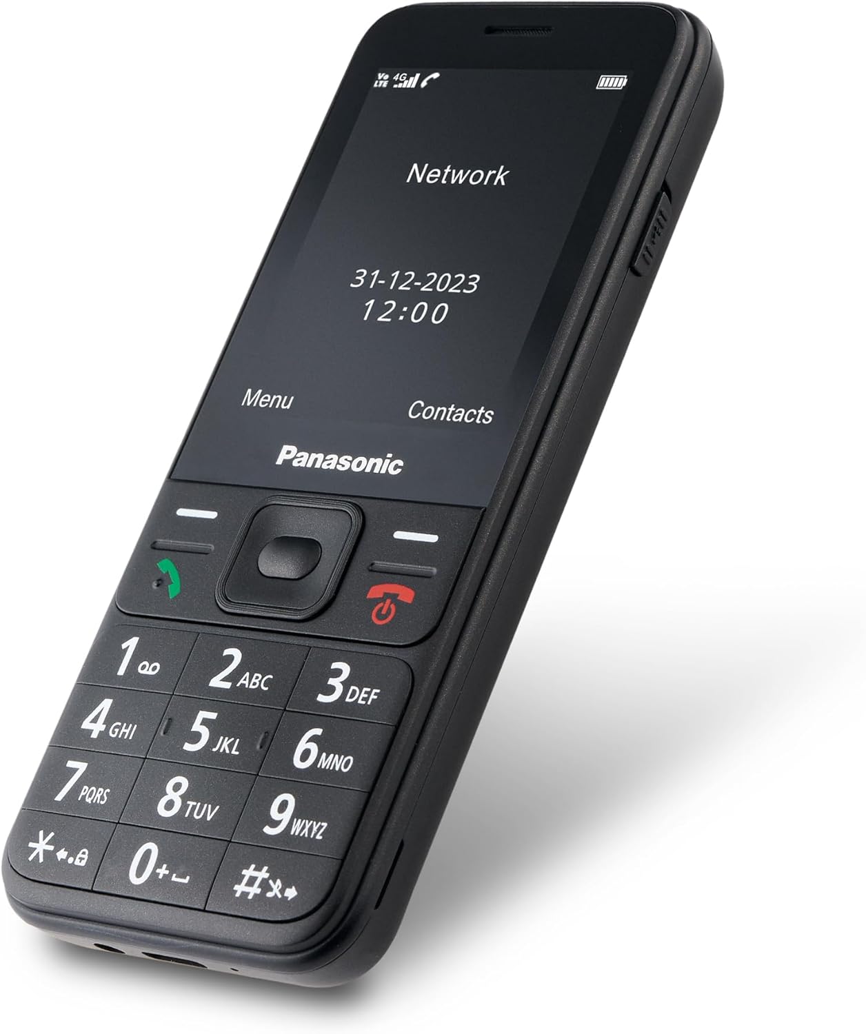 Panasonic KX-TF200 Mobile Phone, Dual-Band GSM 900/1800 MHz, 2.4" TFT Colour LCD, 0.3MP Camera, MP3 Player & FM Radio, 1000 mAh Li-Ion Battery, Hearing Aid Compatible, Single SIM Card, Black-0