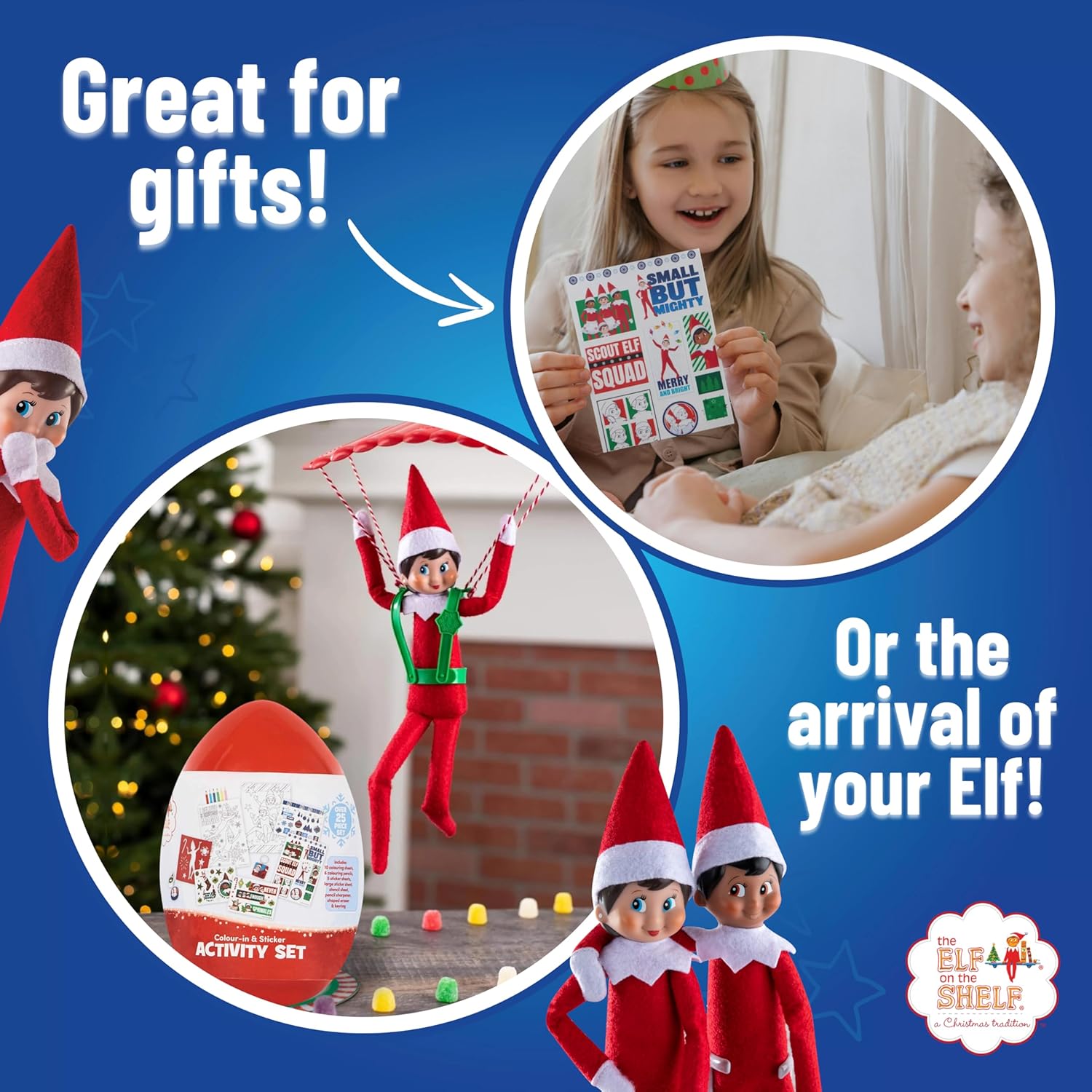 Elf on the Shelf XXL Activity Egg with Colouring Sheets, Pencils, Stickers, and More - Creative Fun for Kids, Ages 3 and Up for Hours of Imagination and Entertainment - Elf on the Shelf Accessories-5