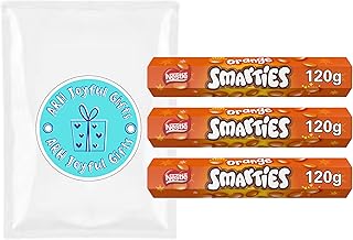 x3 Smarties Orange Milk Chocolate Giant Tube 120g - Great as Christmas Chocolate, Easter Chocolate, Halloween Chocolates and more!