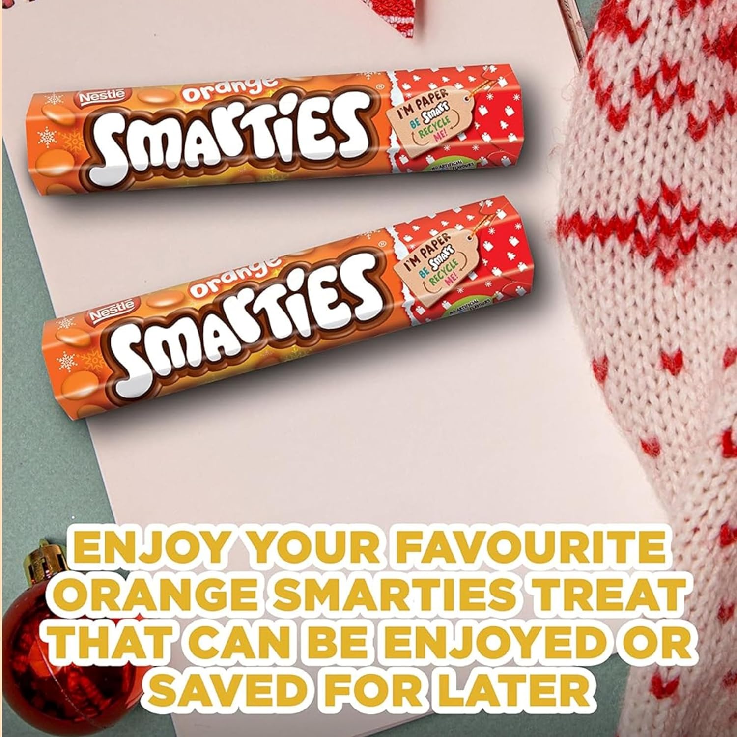 x3 Smarties Orange Milk Chocolate Giant Tube 120g - Great as Christmas Chocolate, Easter Chocolate, Halloween Chocolates and more!-8