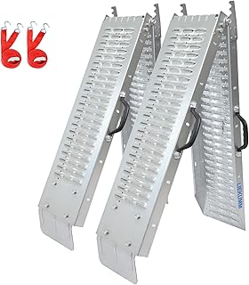 LIEKUMM Loading Ramps, Folding Motorbike Ramps, Van Ramps Heavy Duty with 400kg Capacity, Loading Ramp for Motorcycle, Car, Bike, Van, Accessible Vehicles, 168 x 22cm, Steel, 2PCS