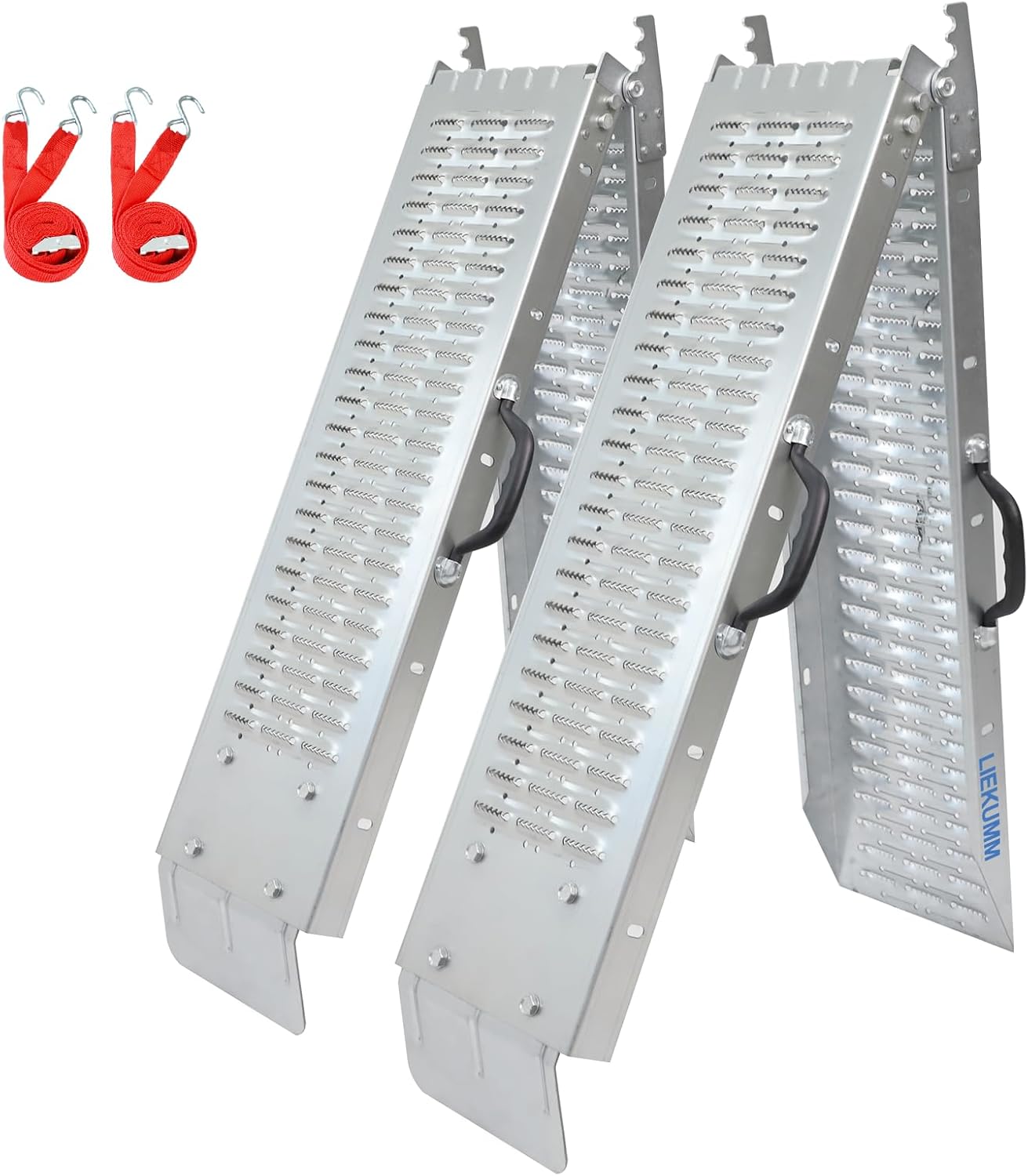 LIEKUMM Loading Ramps, Folding Motorbike Ramps, Van Ramps Heavy Duty with 400kg Capacity, Loading Ramp for Motorcycle, Car, Bike, Van, Accessible Vehicles, 168 x 22cm, Steel, 2PCS-0