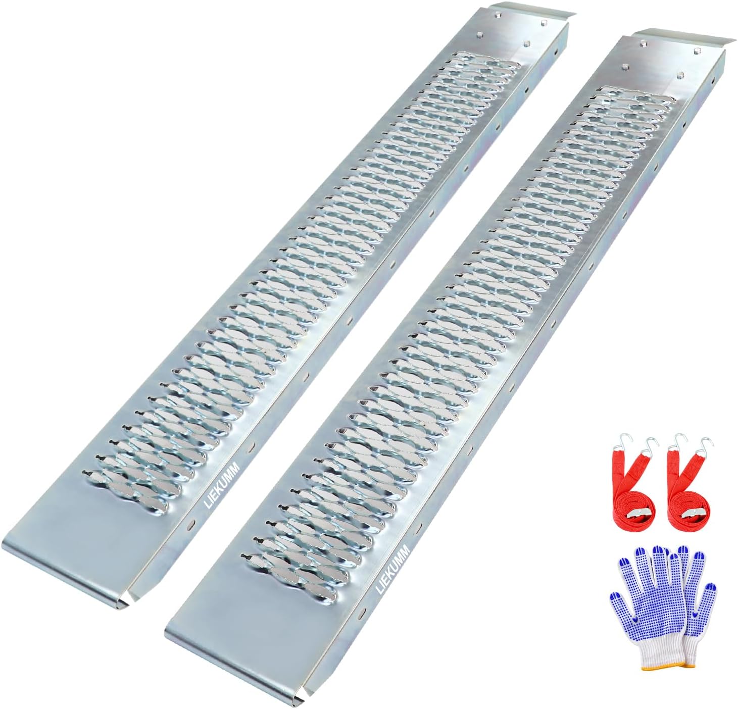 LIEKUMM Van Ramps, 153 x 22cm Loading Ramps, 400kg Capacity Motorcycle loading ramp, Steel Van Ramps for Motorbike, Scooter, Bike, 2PCS-0