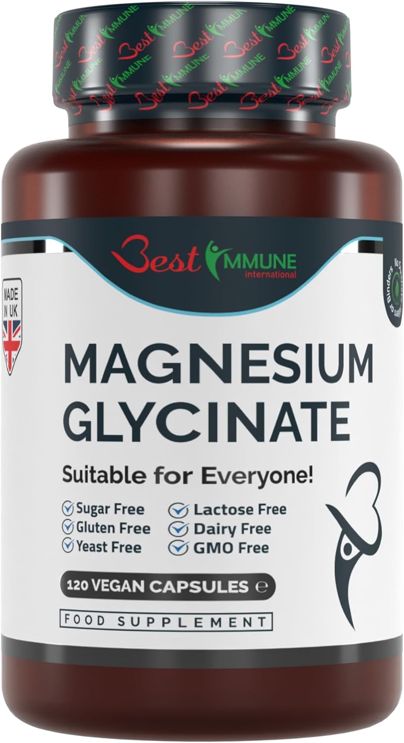 Natural Magnesium Glycinate 1000mg per Serving Premium Quality Ideal Strength 120 Vegan Capsules Highest Bioavailability-0