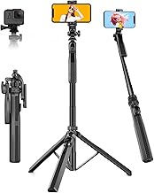 JOILCAN 70" Cell Phone Selfie Stick Tripod, Extendable Mobile Phone Tripod with Remote, Portable Smartphone Tripod Stand with Anti-Shake Handle, Selfie Monopod Compatible with iPhone/Samsung/Huawei