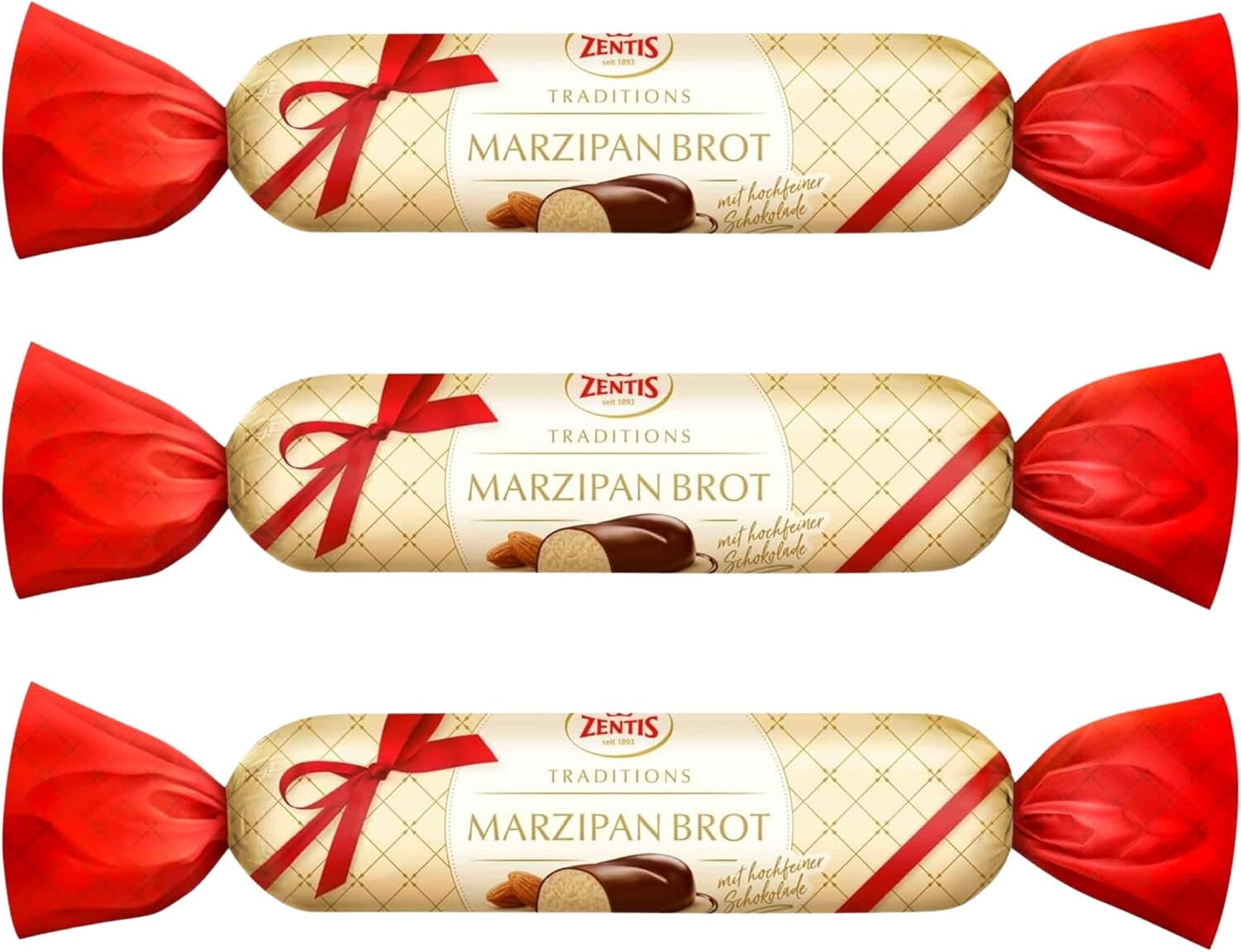 Zentis Chocolate Marzipan Bar 100g (3 Pack Bundle)-0