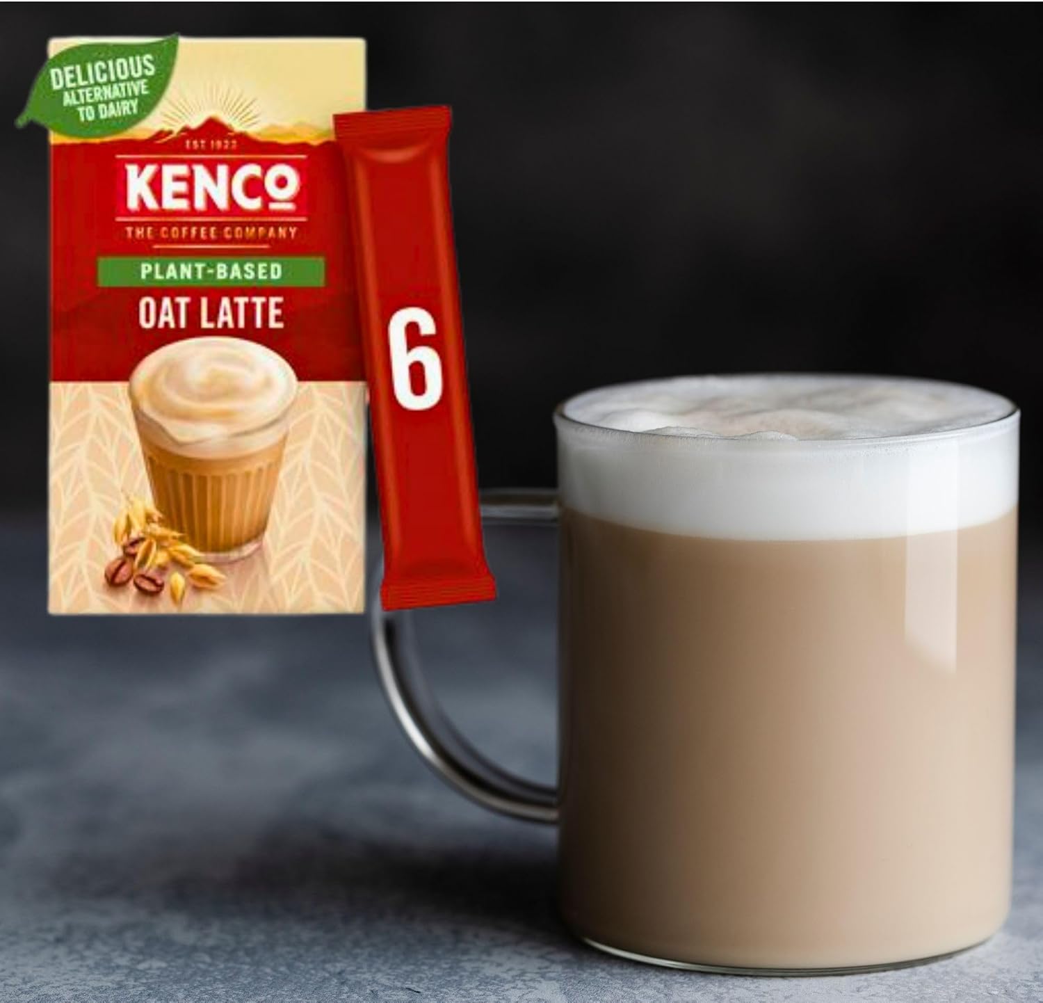 Kenco Plant Based Bundle of 6 x Oat Latte Instant Coffee Sachets and 6 x Almond Latte Instant Coffee Sachets(2 Packs / 12 Sachets) with Hubsidia Thank You Card-4