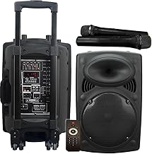 Portable PA Speaker System with Bluetooth, MP3, 500w 15" Woofer & 2 Wireless Microphones (P150)