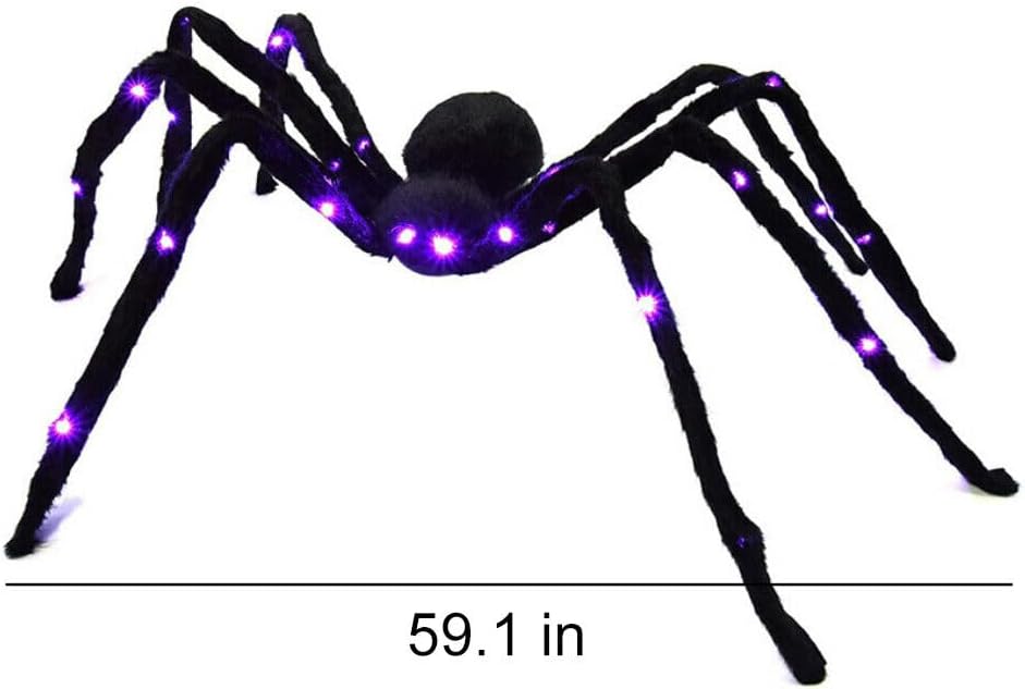 sanjianke-fs Halloween Decoration Spider 150CM Light Up Giant Big Spider for Indoor Outdoor Halloween Decoration Garden Home Haunted House Decoration-7