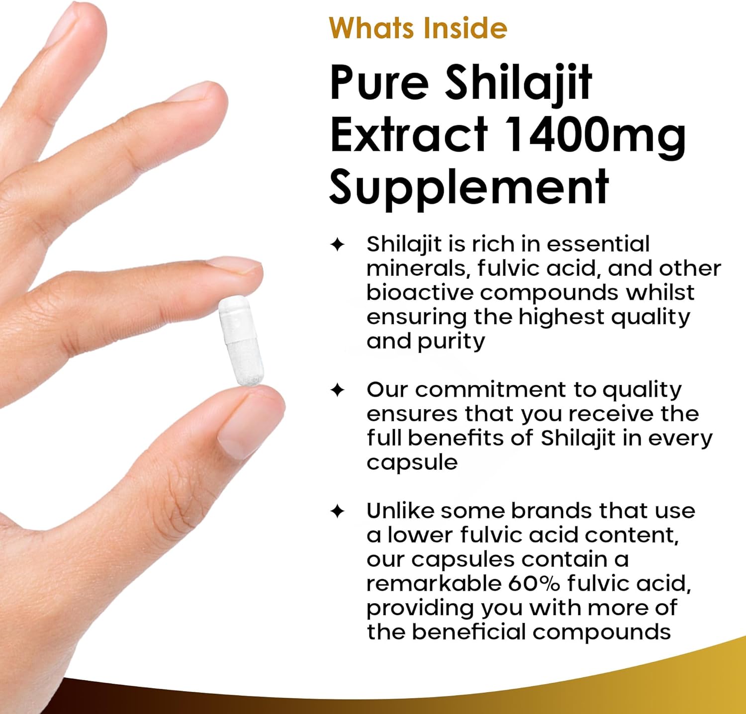 Shilajit Capsules 1400mg 60% Fulvic Acid Pure Shilajit - High Strength Himilayan Shilajit, 2 Months Supply Shalajit Resin - Made in The UK Shilajit Supplement by New Leaf 120 Capsules-1