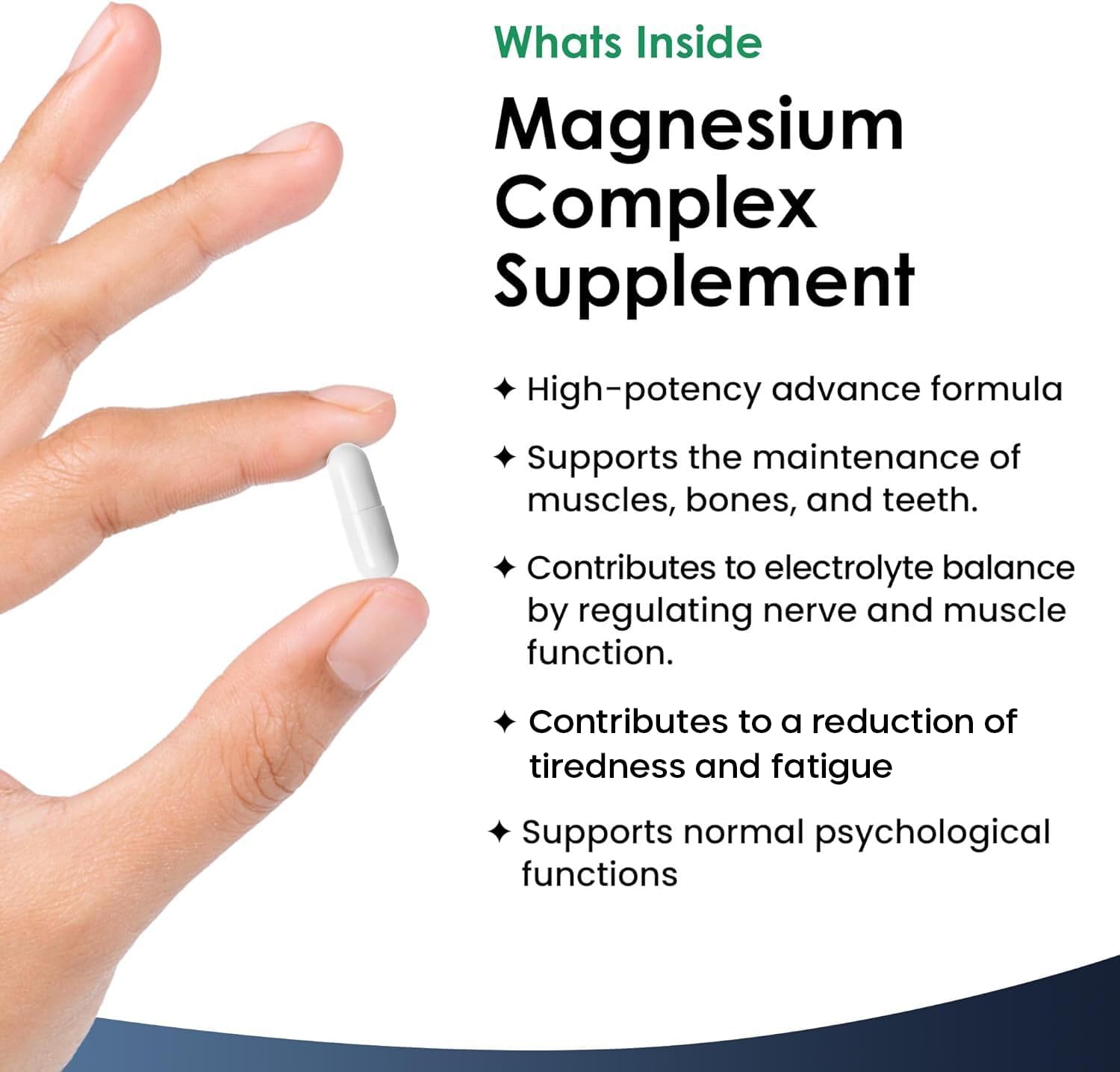 Magnesium Glycinate 4-in-1 Complex 2000mg - 449mg Elemental Magnesium High Strength Magnesium Supplements - Magnesium Bisglycinate,Citrate, Malate, Oxide - 120 Capsules - Vegan UK Made by New Leaf-2