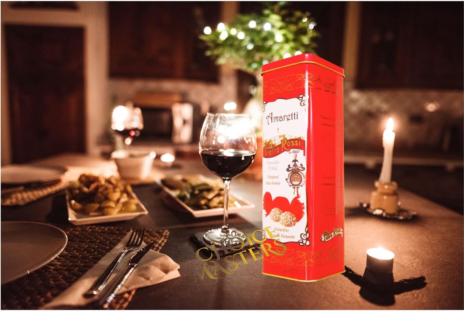 Amaretti Gift Tin | Traditional Crunchy Amaretti Maccaroon Biscuits | Authentic Italian | Individually Wrapped In a Red Gift | ‎Amaretti del Pietro Rossi 175 g-6