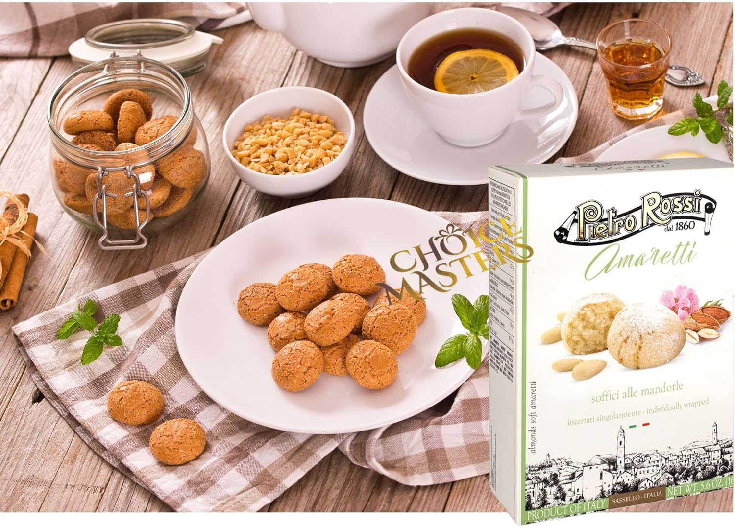 Amaretti Biscuits | Traditional Soft Amaretti | Authentic Italian | In A Green & White Gift Box | Classic160g-3