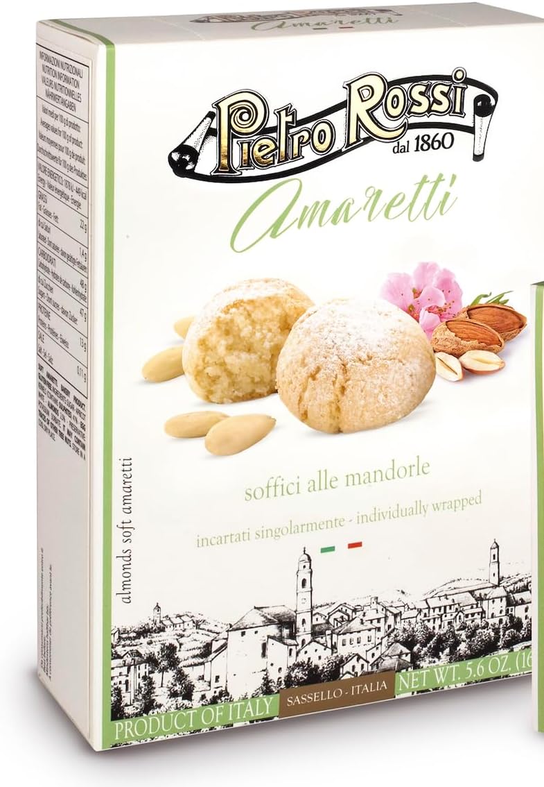 Amaretti Biscuits | Traditional Soft Amaretti | Authentic Italian | In A Green & White Gift Box | Classic160g-4